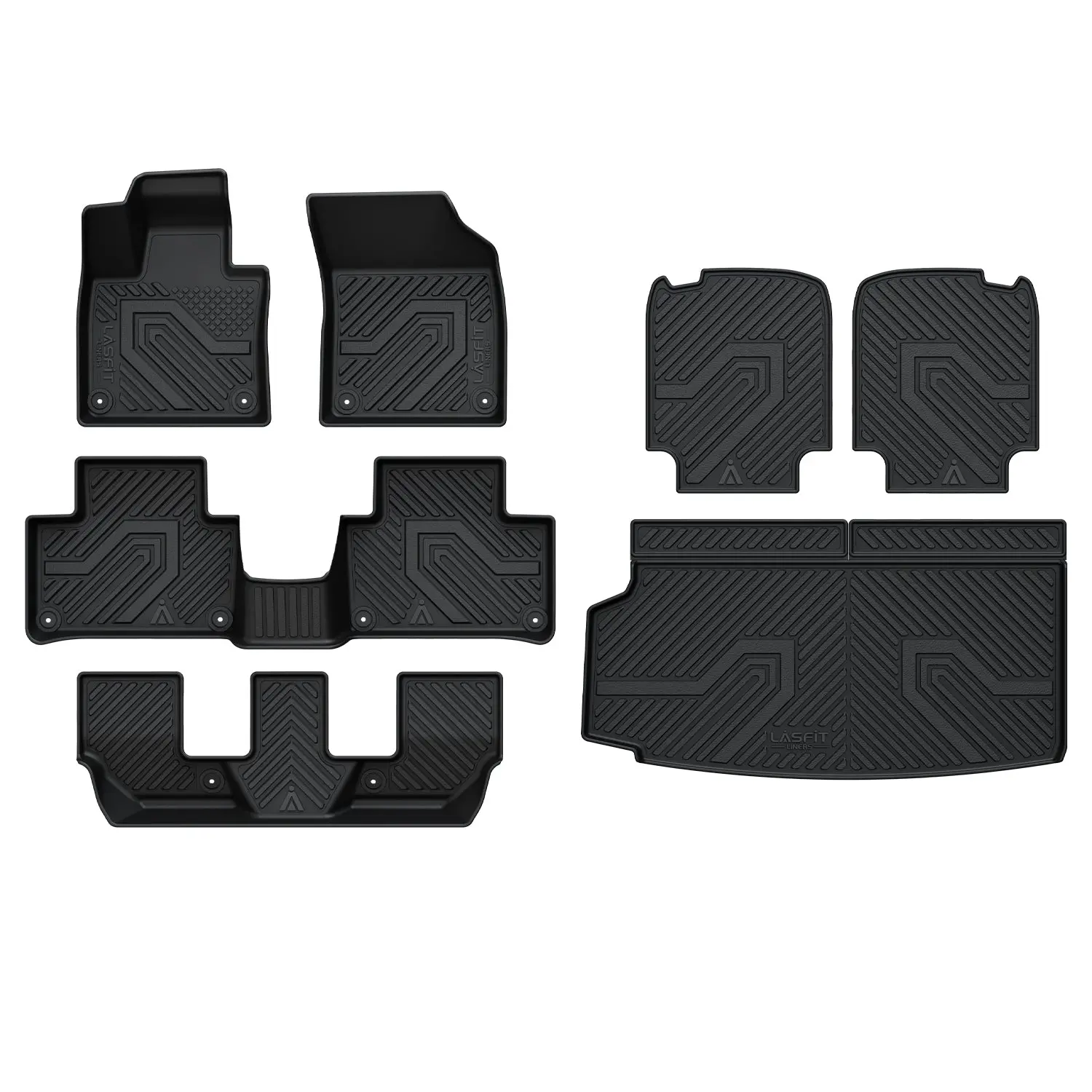 Lasfit Waterproof Automotive Mats & Car Interior Kit - Custom Car Accessories for 2016-2026 Volvo XC90, Including Floor, Seatback, Cargo Components, Custom Fit
