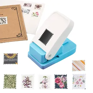 Stamp Punch, Stamp Puncher, 1X0.8inch Rectangular Postage Stamps Punches, Stamps Shaped Paper Punch, Lever Paper Punches for Crafting,Craft Cutter Hole Puncher for Scrapbooking Journaling Card Making