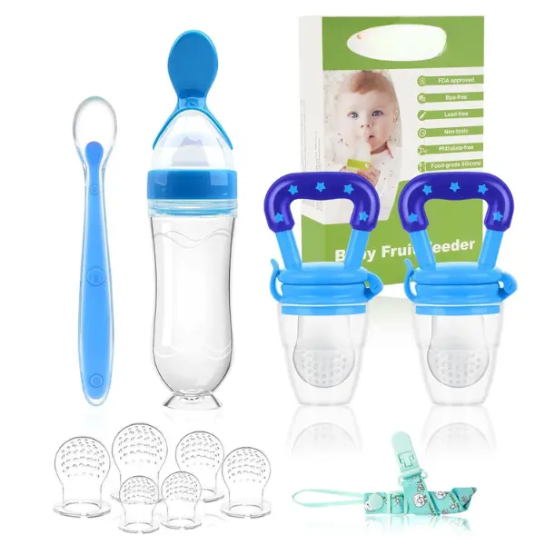 Baby Fruit Feeder Pacifier | Infant Food Feeder Pacifier & Food Dispensing Spoon | Fresh Fruit Teethers for Babies | Silicone Feeder Baby,Mesh teethers for Babies Gifts for Boys and Girls