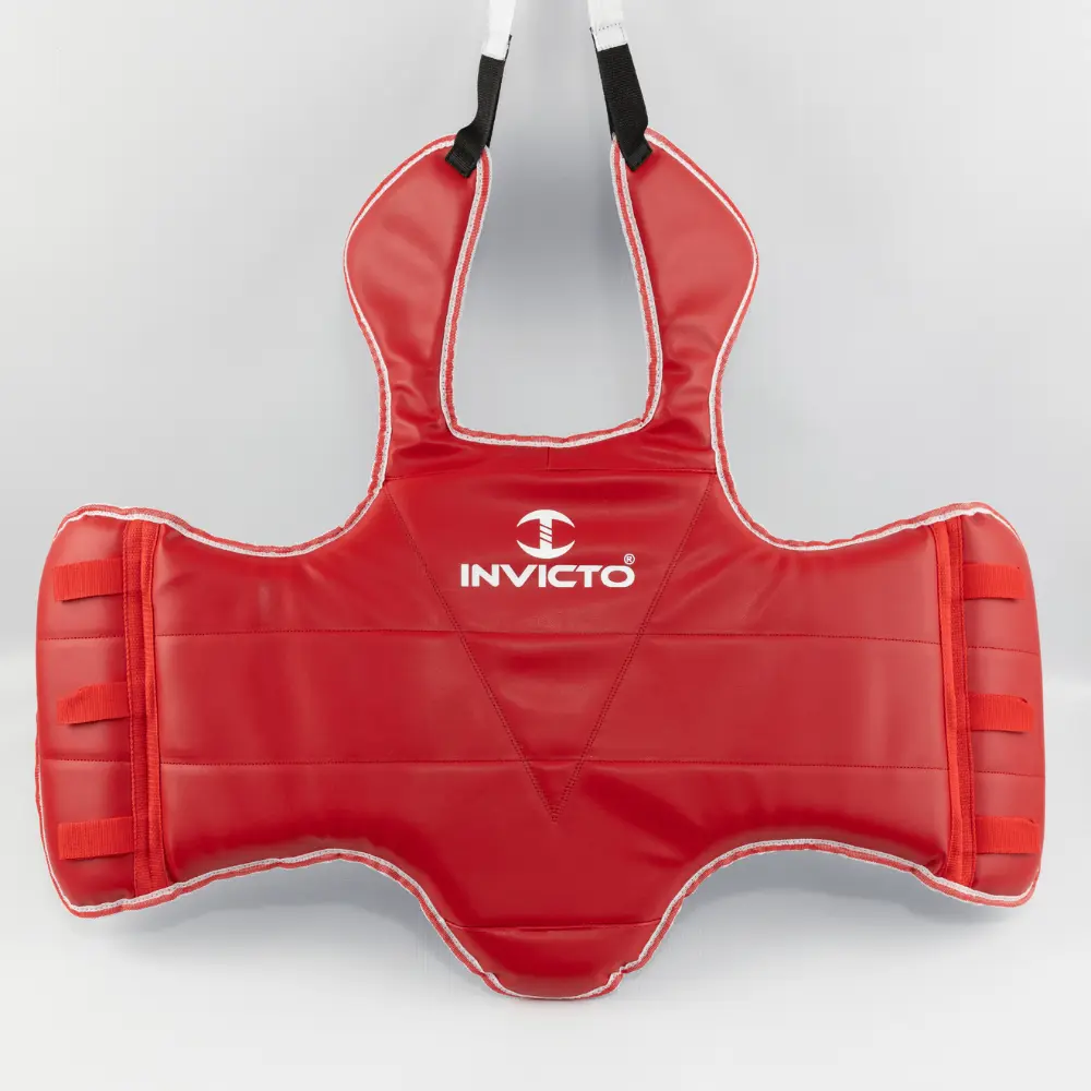 Invicto Sports Taekwondo Chest Guard, Durable Rexine Construction, Lightweight Impact Protection, Adjustable Fit, Reversible, for Training & Light Sparring