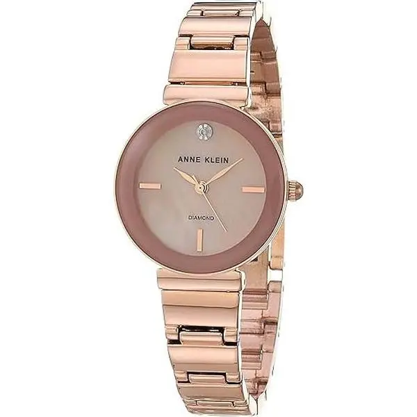 Anne Klein Genuine Diamond Dial Ladies Watch AK/2434PMRG