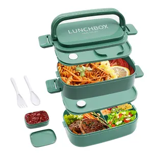 springtok Lunch Box,2-Tier Portable Stackable Food Container Storage Boxes for Adults Portable Heater,Tableware Class, College School Plastic  For mom Mother's Day