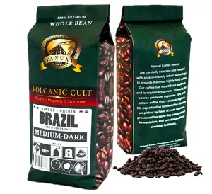 MEDIUM DARK ROAST Whole Bean Coffee Specialty Volcanic Organic Supreme Finest Artisan Beans for Drip Coffee Cold Brew Espresso French Press Turkish Brew from Vanuatu Sumatra Ethiopia Ethiopian Brazil Brazilian Kenya Kenyan Papua New Guinea
