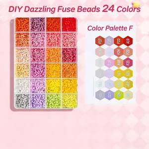 2.6Mm 3D Fuse Beads Refill Pack | Craft Melting Beads | 264 Full Colors with Storage Case | Diy Mixed Beads