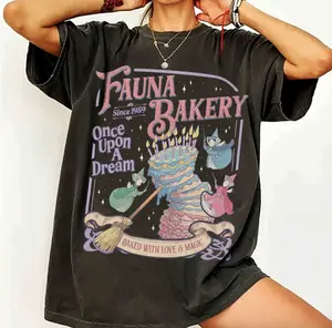 Fairy Godmother Baking Shirt, Baked With Love And Magic Tee, Retro Princess Cake, Whimsical Trip, Cottagecore Vibes, Unisex Cotton Casual Streetwear Top for Women