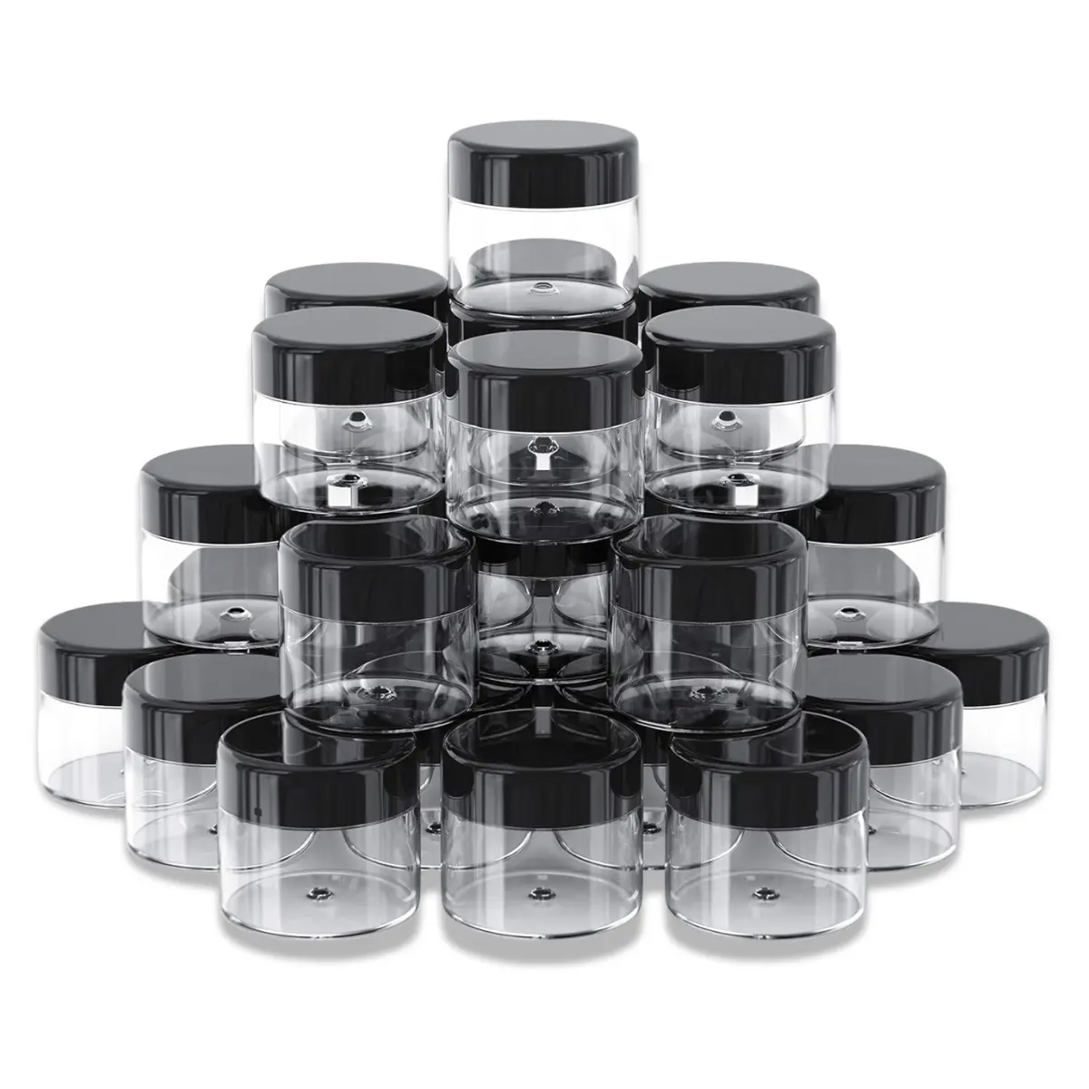 60 pieces 1oz containers with lids Plastic Container Jar, Refillable Cosmetic Sample 1 oz clear containers with lids, Small Plastic 30g 30ml Ounce Slime, Acrylic, Body Butter, Cream, Lotion