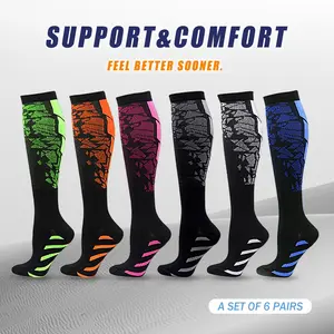 6 Pack Copper Compression Socks for Women and Men Circulation-Best Support for Medical, Running,Nursing,Athletic