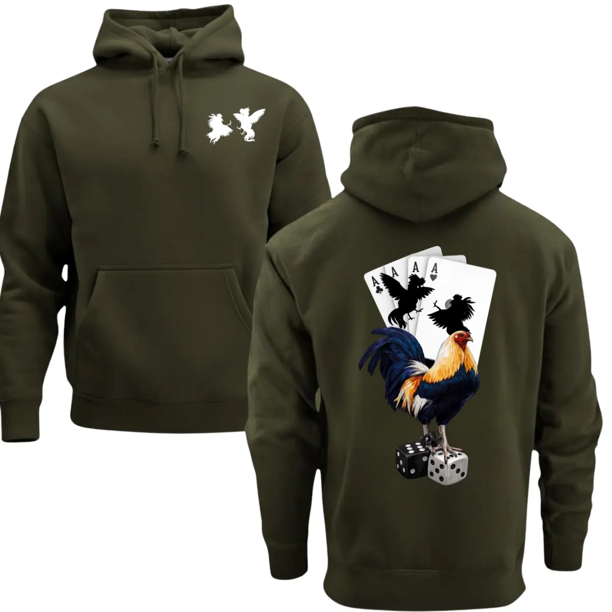 Gamefowl Hoodie, Rooster Poker Hoodie, Chicken Breeder Sweatshirt, Gamecock Graphic Hoodie, Farm Life Apparel, Poultry Lover Hoodie, Country Farm Gift, Unisex Fleece Hoodie