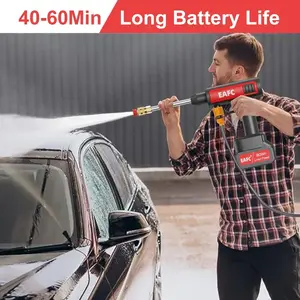 60Bar Cordless High Pressure Watering the Garden Cleaning Water Gun 21V Lithium Battery Foam Generator Yard Cleaning for Home,Car