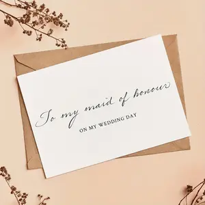 Bridesmaid Thank You Card for Wedding Day, New Bride Card, Elegant Party Card for Bridesmaids, Custom Message Card, Unique Wedding Party Favor