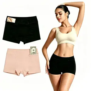 Viral on TikTokWomen's Underwear with Secret Pocket Panties, 2 /4Packs Anti Pickpocket Travel BoxersCotton underwear, soft  breathable