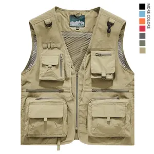 100% nylon material, anti-static design ensures your safety (runs 2 sizes small) — men’s fashion quick-dry mesh casual outdoor vest with multiple pockets for fishing and photography; work vest jacket with multiple pockets, suitable for outdoor activities.
