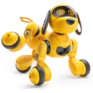 Ruko 18011 Robot Dog Toy for Kids, Smart Interactive Puppy with Remote & Gesture Control, Programmable LED Face Expressions, Gift for Boys & Girls Age 3 4 5 6 7 8 9, Yellow