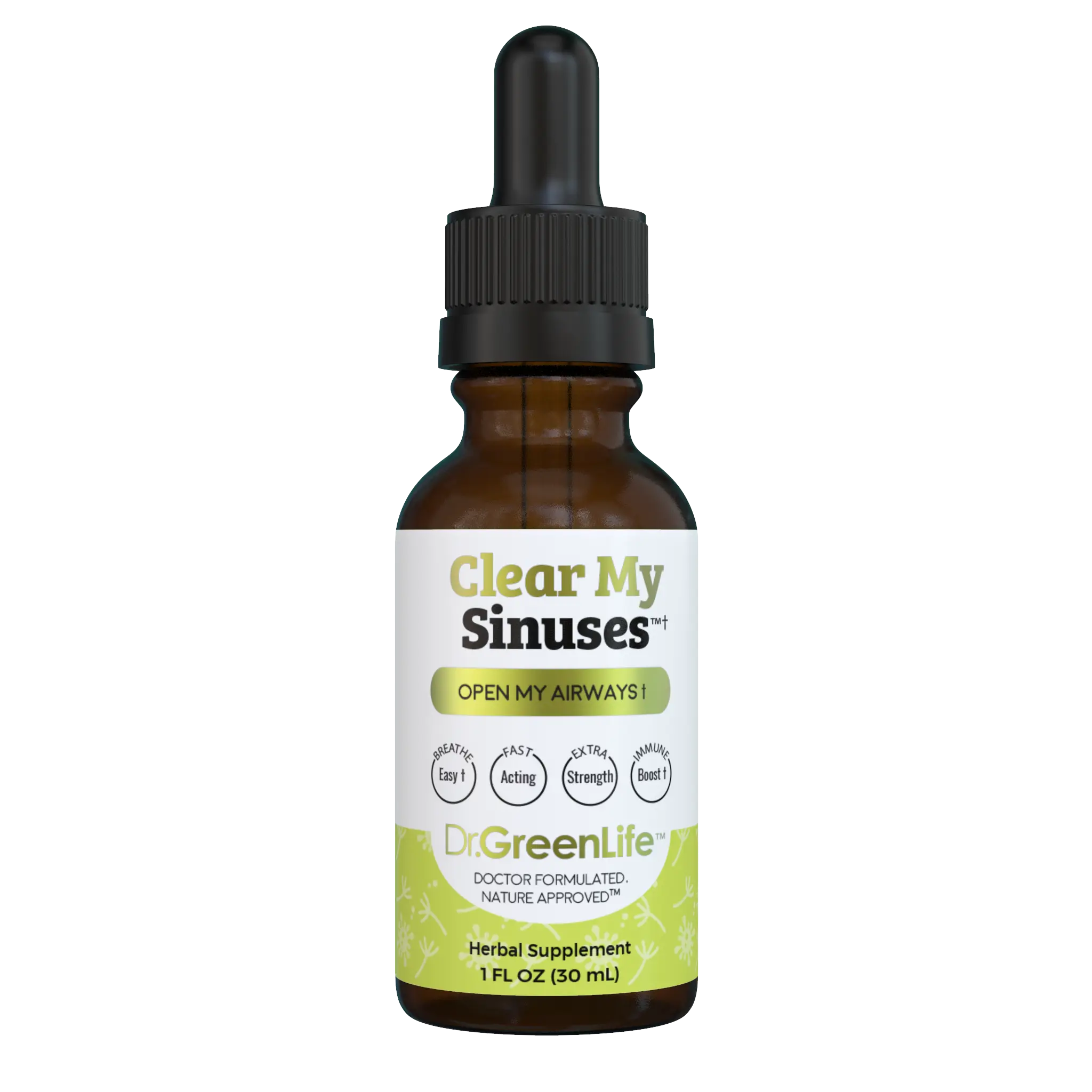 Dr. Green Mom Clear My Sinuses Liquid Drops | Seasonal Breathing Wellness & Nasal Comfort Support | Herbal Botanical Blend