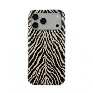 Zebra Print Aesthetic iPhone Case, Western Aesthetic Zebra Phone Case, Durable Black & White Patterned Cover for Iphone 17 Promax, 17 Pro