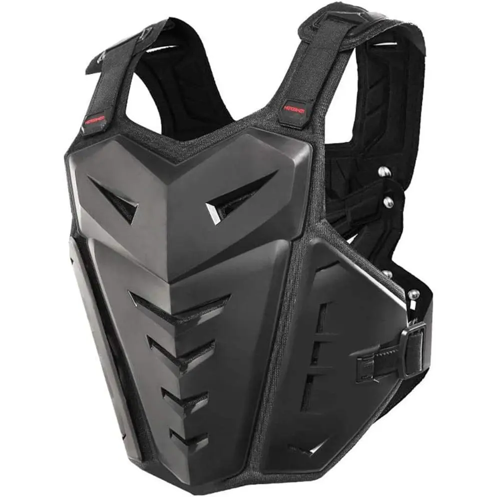 Unisex Adult Sleeveless Synthetic Motocross Motorcycle Chest Protector - Dual Sport Armor Guard Vest for Street, Off-Road Riding, with Manufacturer Warrenty, Chest Protector Motocross