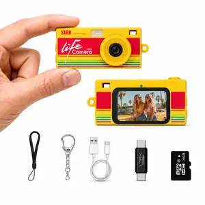 S168 Mini Digital Camera, 1440P HD Portable Keychain Camera with 7 Creative Filters, Built-in Light, 16GB Card, USB-C Cable, Compact Digital Camera & Gift-Ready Box for Travel, Parties, Vlogging Everyday Fun for Kids, Teens & Adults