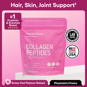 Physician's Choice Collagen Peptides Powder for Hair, Skin, Nails & Joint Support for Women - Hydrolyzed Grass-Fed + Non-GMO Protein - Unflavored