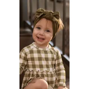 Infant Knot Head Bow in Forrest Green