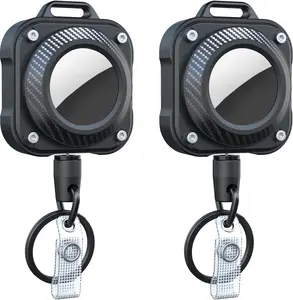 LIUGX 2 Pack Retractable Keychain for Airtag with Belt Clip, for Airtag Holder, Badge Reel with 31.5” Wire Rope, 10,000+ Rebound, 8oz