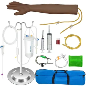 Phlebotomy Practice Kit for Dark Skin Venipuncture Training, Simulated Phlebotomy Arm Kit With Infusion Stand, IV Practice Arm for Nurses, Medical Students, and Healthcare Education