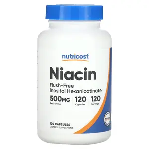 Nutricost Niacin, Flush-Free, 500 mg, 120 Capsules