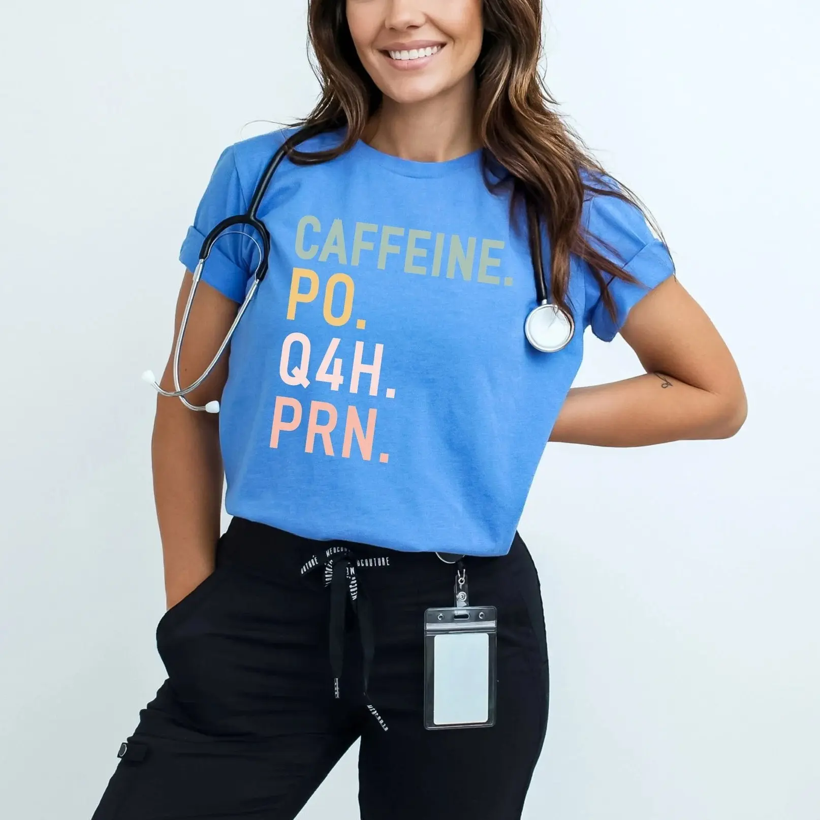 Caffeine PO Q4H PRN Shirt - PRN Nurse Tee - Nurse T-Shirt - Funny Nurse Gift - Nurse Coffee Shirt- Healthcare Worker Gift