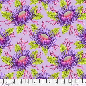 Fabric FreeSpirit Tula Pink Ultraviolet Friends & Anemones Floral Reef by the Quarter Yard PWTP265.ULTRAVIOLET