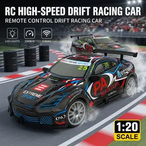 1:20 Scale 4WD RC Drift Car with Replaceable Dual Shells, 20+KM/H High Speed Remote Control Racing Car with LED Lights, 2.4GHz Anti-Interference RC Toy,  Birthday Gift for Kids , Multiplayer Interactive Drift Vehicle with Drift Tires & USB Charging.