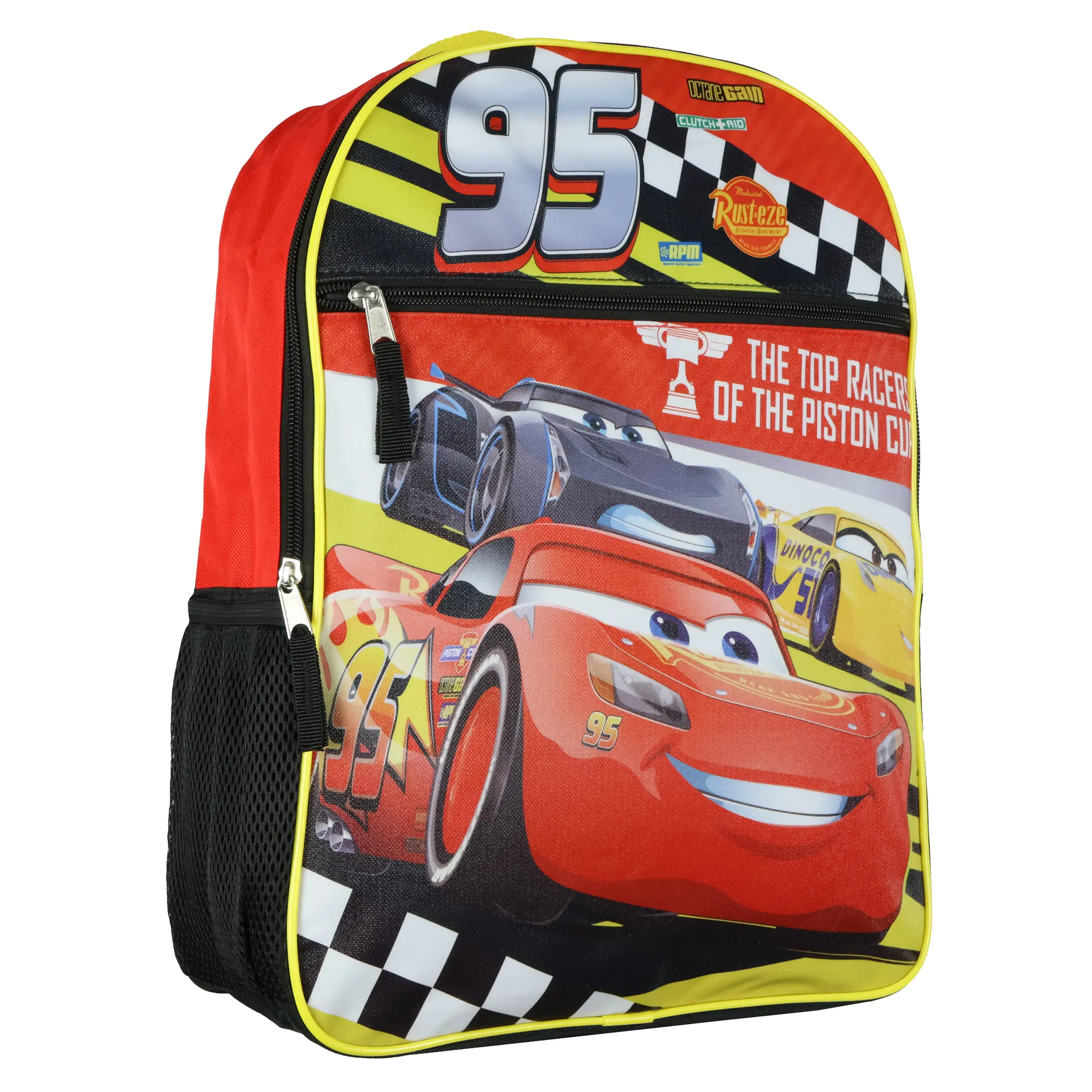 Disney Cars Backpack Top Racers Lightning McQueen 16" School Bag Disney Cars Backpack Top Racers Lightning McQueen 16" School Bag