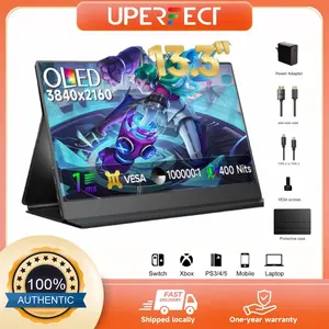 UPERFECT 13.3" OLED 4K Portable Monitor Ultra-Slim Non-Touch FHD IPS Monitor with Speakers built-in battery Laptop Screen Extender mini hdmi 【Ships locally】