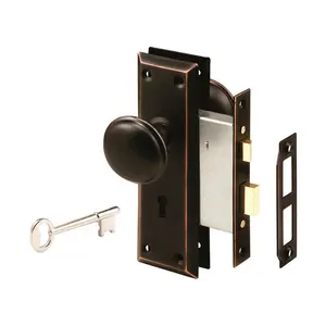 212 MAIN Oil Rubbed Bronze Steel Mortise Lockset - Grade 1 Door Lock, 1.75 in. Size, Indoor/Outdoor Use, Left/Right Hand Compatible, with Trim Rings