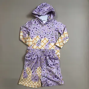 Kids Girl Winter Hoodies Outfit Mardi Gras Winter Clothing Set