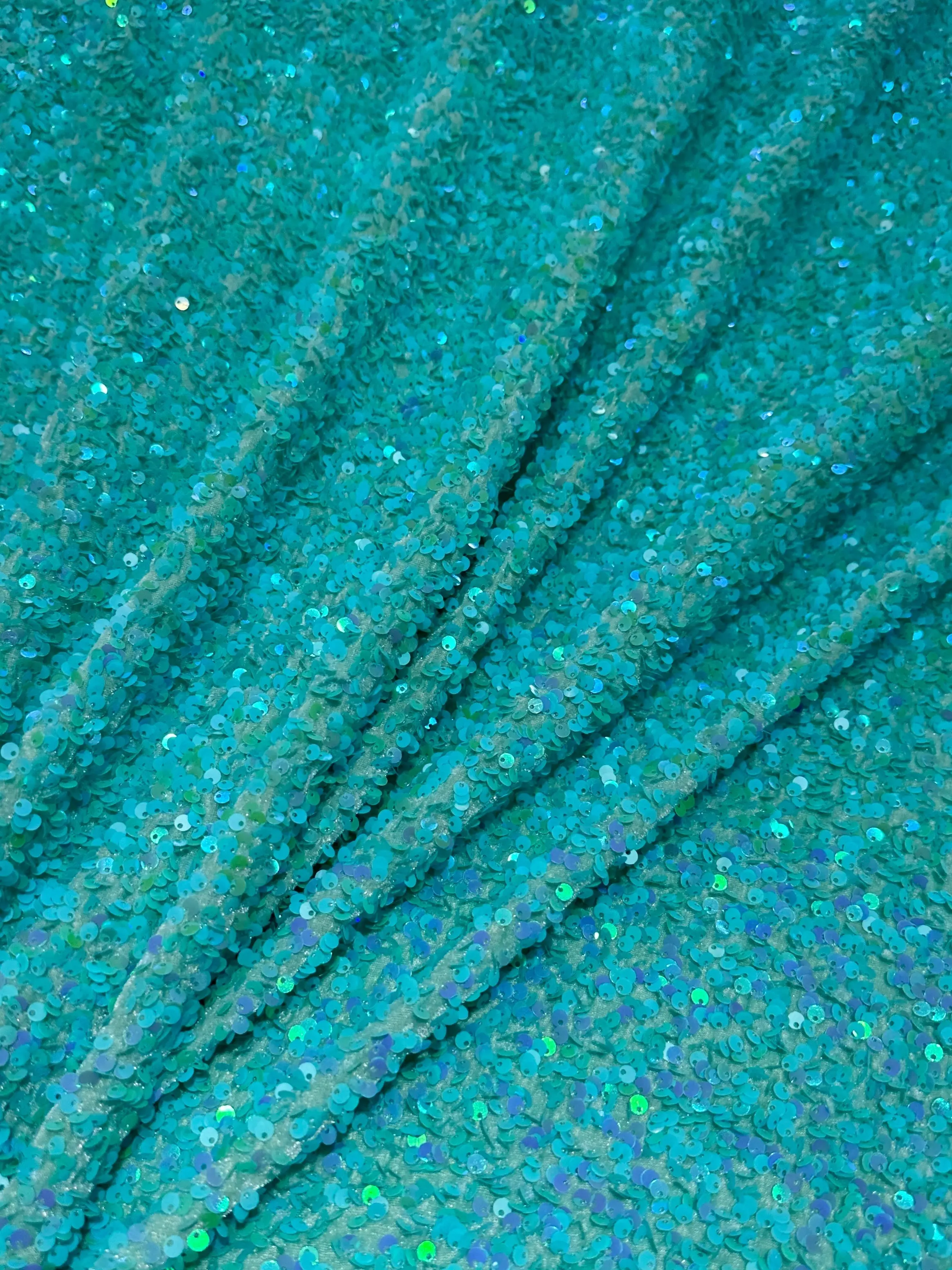 Tiffany Blue Sequins on Velvet