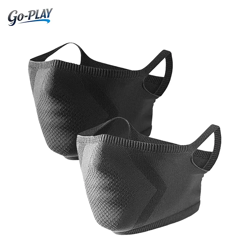 Unisex 2Pcs Polyester Breathable Windproof Half-Face Neck Gaiter with Ear Loops, UV Protective Face Mask for Outdoor Lawn Work, Biking Youth Sports (Running, Hiking, Motorcycle Travel)