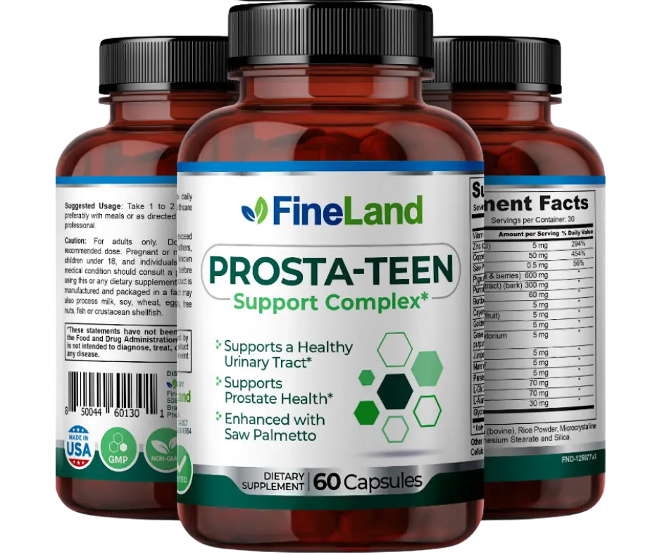 FineLand PROSTA-TEEN Supports Prostate Health, Supports Healthy Urinary Tract, Enhanced with Saw Palmetto Healthcare Fitness