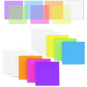 Transparent Sticky Notes 500 count,  Clear Sticky Notes  Translucent Color Memo Pad 3 x 3 inch, See Through Notes for Office College School Supplies Pads (7 Colors)
