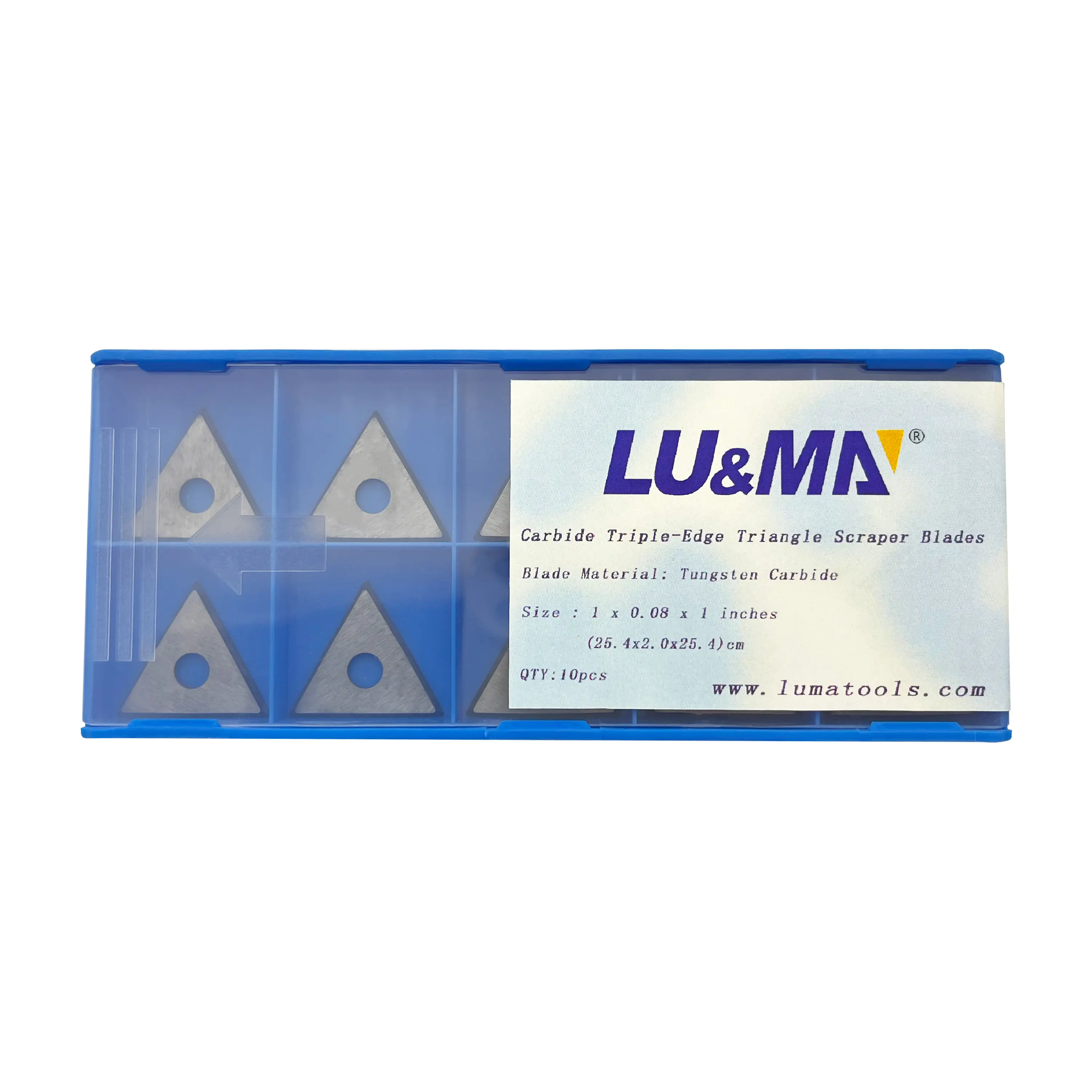 Paint Scraper Carbide Blades Double-Edged Reversible Replacement Blade (1" Triple-Edge Triangle)