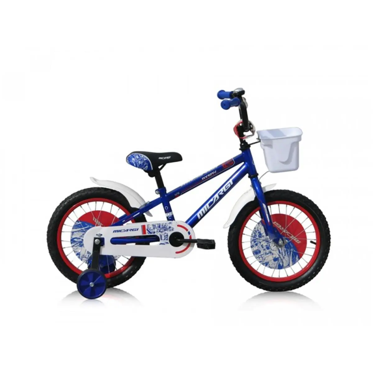 Micargi Jackster 16-Inch Boys' BMX Bicycle for BMX Riding - Classic Hi-Tensile Steel Frame, Coaster Brakes, Fenders, Front Basket, Knobby Tires, Mini Saddle, Pads, Blue, 18in H x 7in W x 36in L, 25 Lbs, 18 Inches, Mini Bmx Saddle