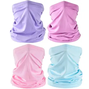 UV Face Cover Neck Gaiter Mask Dust Protection Magic Scarf Wind Bandana Balaclava for Summer Running Fishing 4 PCS