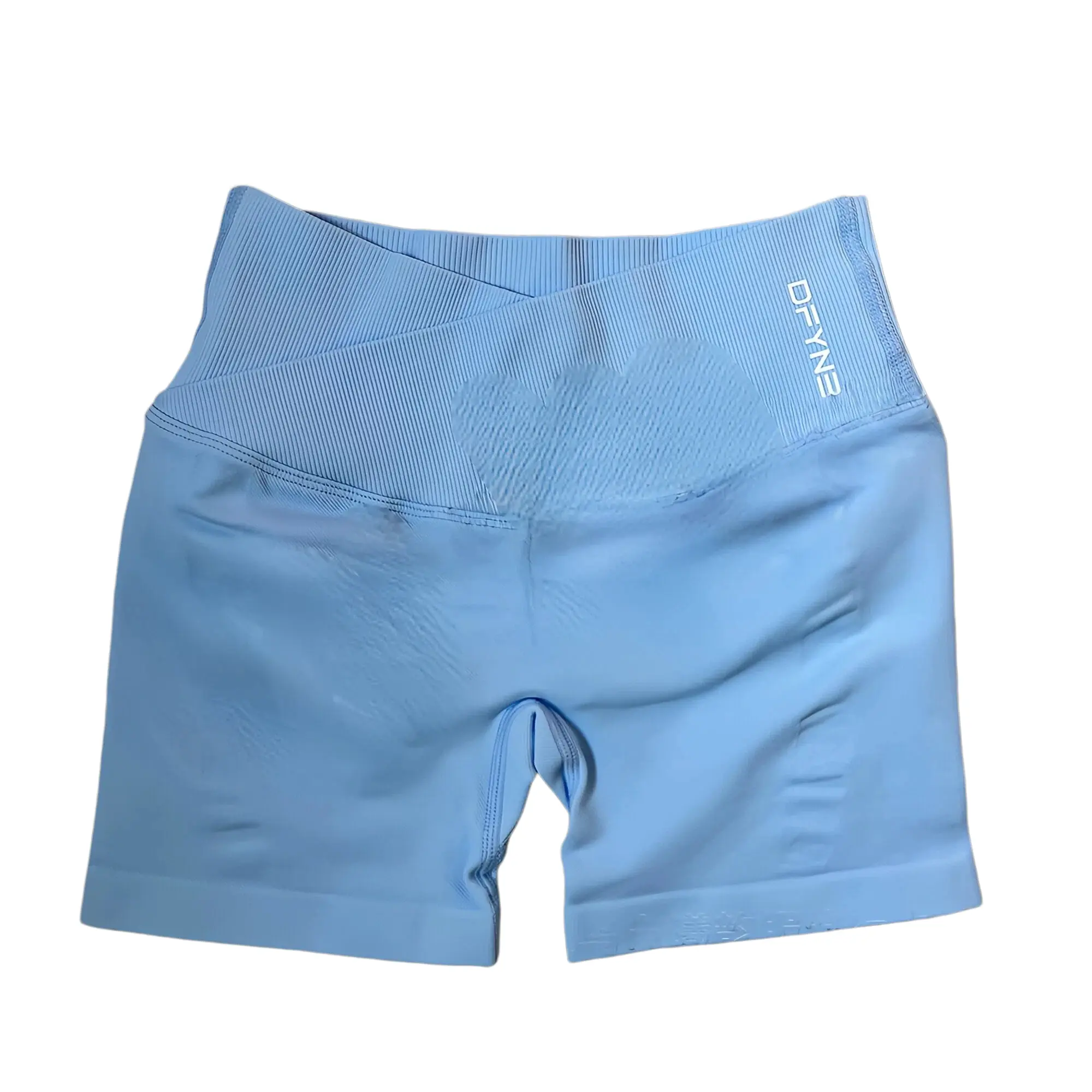 DFYNE Vision Crossover Waist Seamless Shorts Women – Butt Lifting Yoga Fitness Shorts, Sporty Chic, Fitted, Breathable, Gym/Running, Workouts, Female