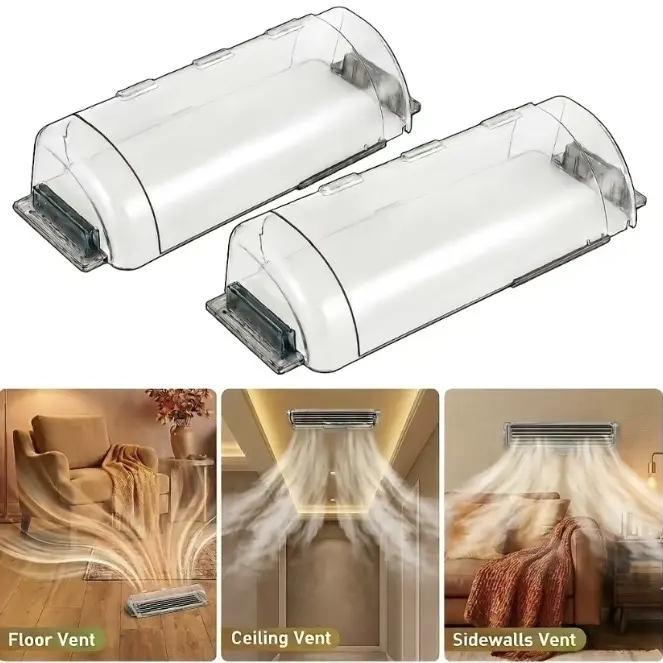 2 Park Adjustable Air & Heat Register Deflector Expandable Design for 8.5-15 Inches Sidewall or Ceiling Vents, Inline Duct Fan, Ceiling Ventilator, Living Room Ventilation Fan