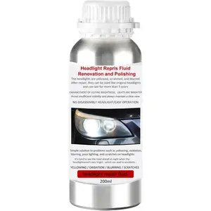 ML Headlight Restoration Liquid, Car Headlight Polishing Repair Fluid, Headlight Polish Restoration Kit Refill Bottle to Remove Yellowing/Scratch/Haze/Oxidation/Vague