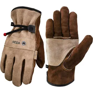 Leather Work Gloves for Men or Women. Large Glove for Gardening, Tig/Mig Welding, Construction, Chainsaw, Farm, Ranch, etc. Cowhide, Cotton Lined, Utility, Firm Grip, Durable. Coffee-grey L safety nitrile