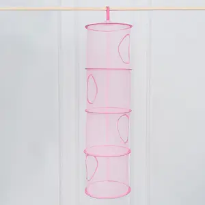 4-Compartment Stuffed Animal Storage Net – Hanging Mesh Toy Hammock, Toy Organizer for Bedroom & Dormitory, Hangable Mesh Baskets for Plush Toys