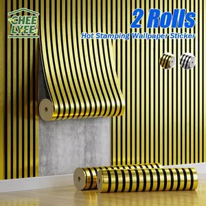 2 Rolls Vinyl PVC Wall Stickers, 15.75inch X 118.1inch- Thick Tear-Resistant, Luxury Self-Adhesive Wallpaper for Living Room Bedroom Ceiling Hallway Office Decor