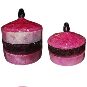 Pink, black and sparkle stackable jars with lid
