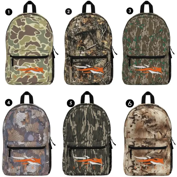 Camo Backpack Knapsack In Hunter Camouflage Waterfowl Marsh, Camouflaged Travel bag, Country Life Hiking Bag, Camo Student Bookbag, Back to School, Hunting Bags