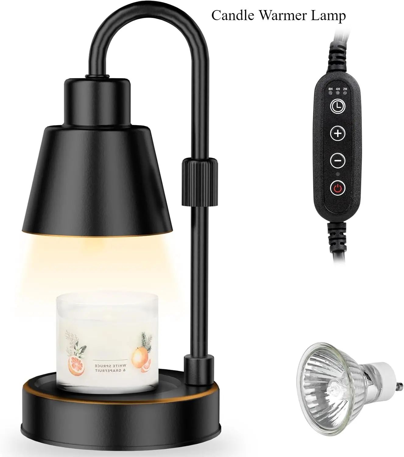 Candle Warmer Lamp Timer, Dimmable Adjustable Wax Melt for Large 3 Wick Candles