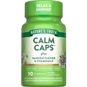Nature's Truth Calm Caps with Passion Flower & Chamomile - 90 Capsules - Vegan, Non-GMO & Gluten Free Supplement